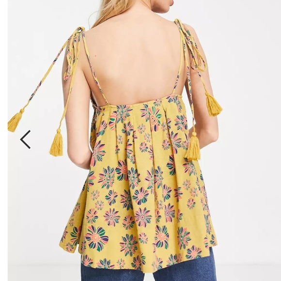 Free People indigo Molly smock tunic cami in gilded combo - M - Picture 8 of 16